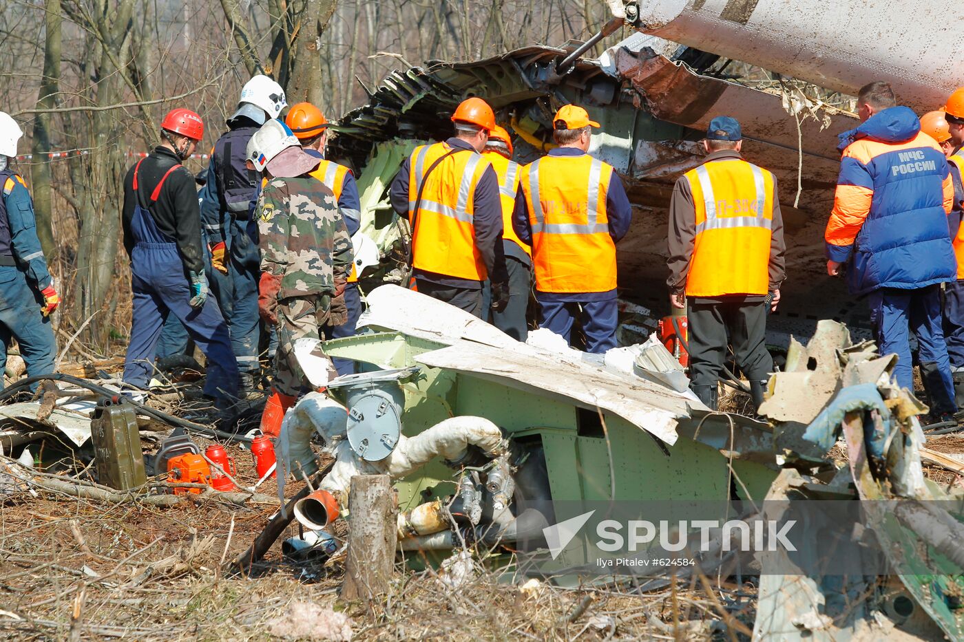 Site of Polish government Tu-154 airplane crash