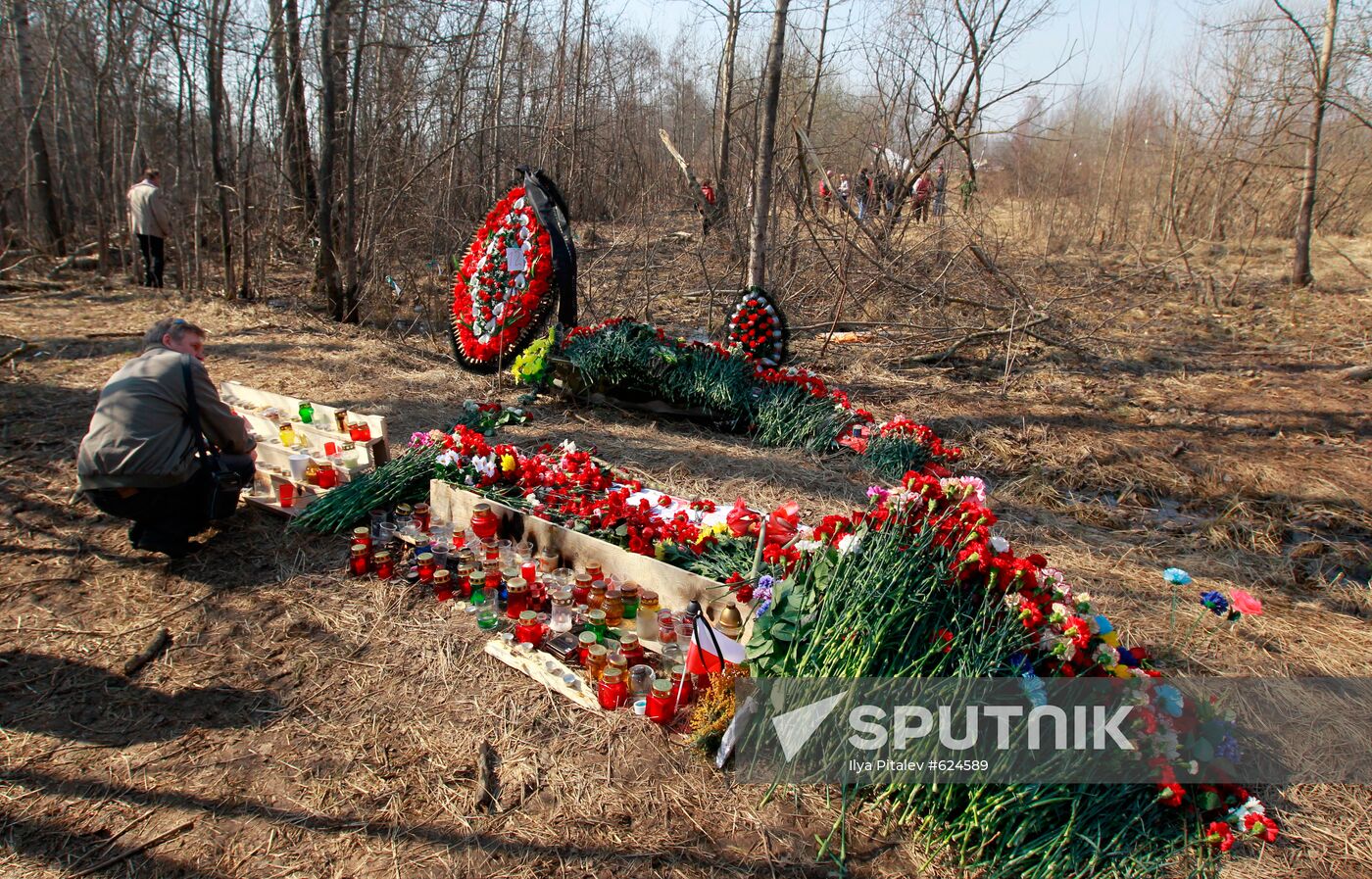 Air crash site near Smolensk. Day three