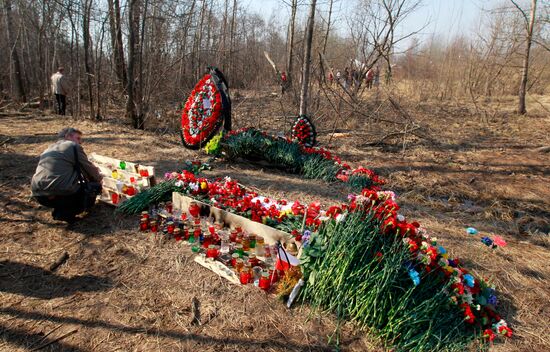 Air crash site near Smolensk. Day three
