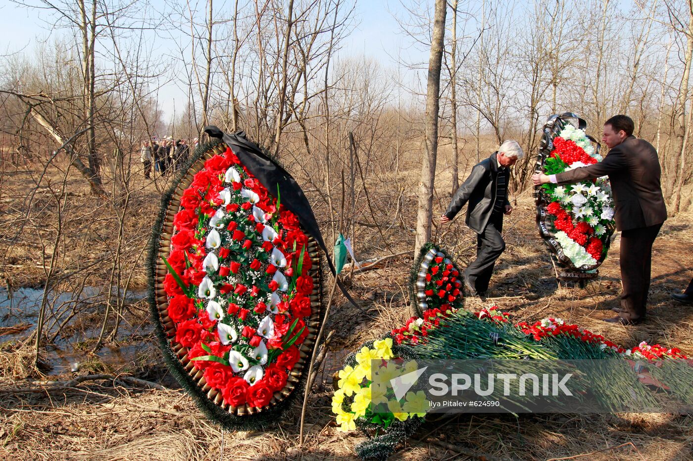 Air crash site near Smolensk. Day three