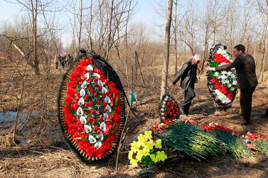 Air crash site near Smolensk. Day three