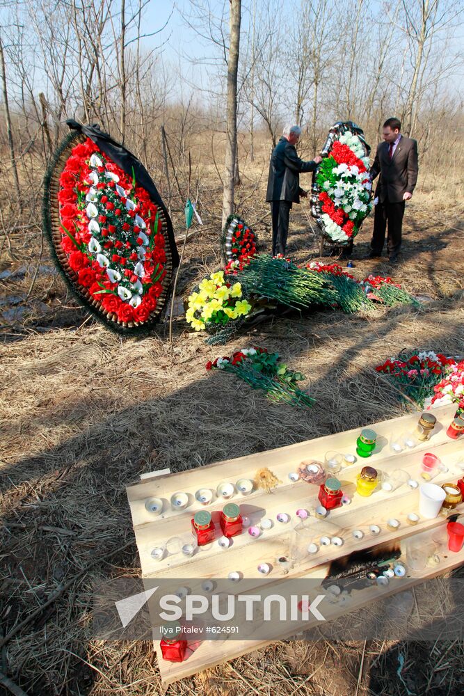 Air crash site near Smolensk. Day three