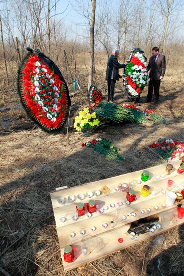 Air crash site near Smolensk. Day three