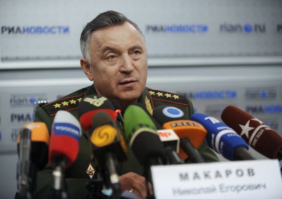 Russia's Chief of Staff Nikolai Makarov's press conference