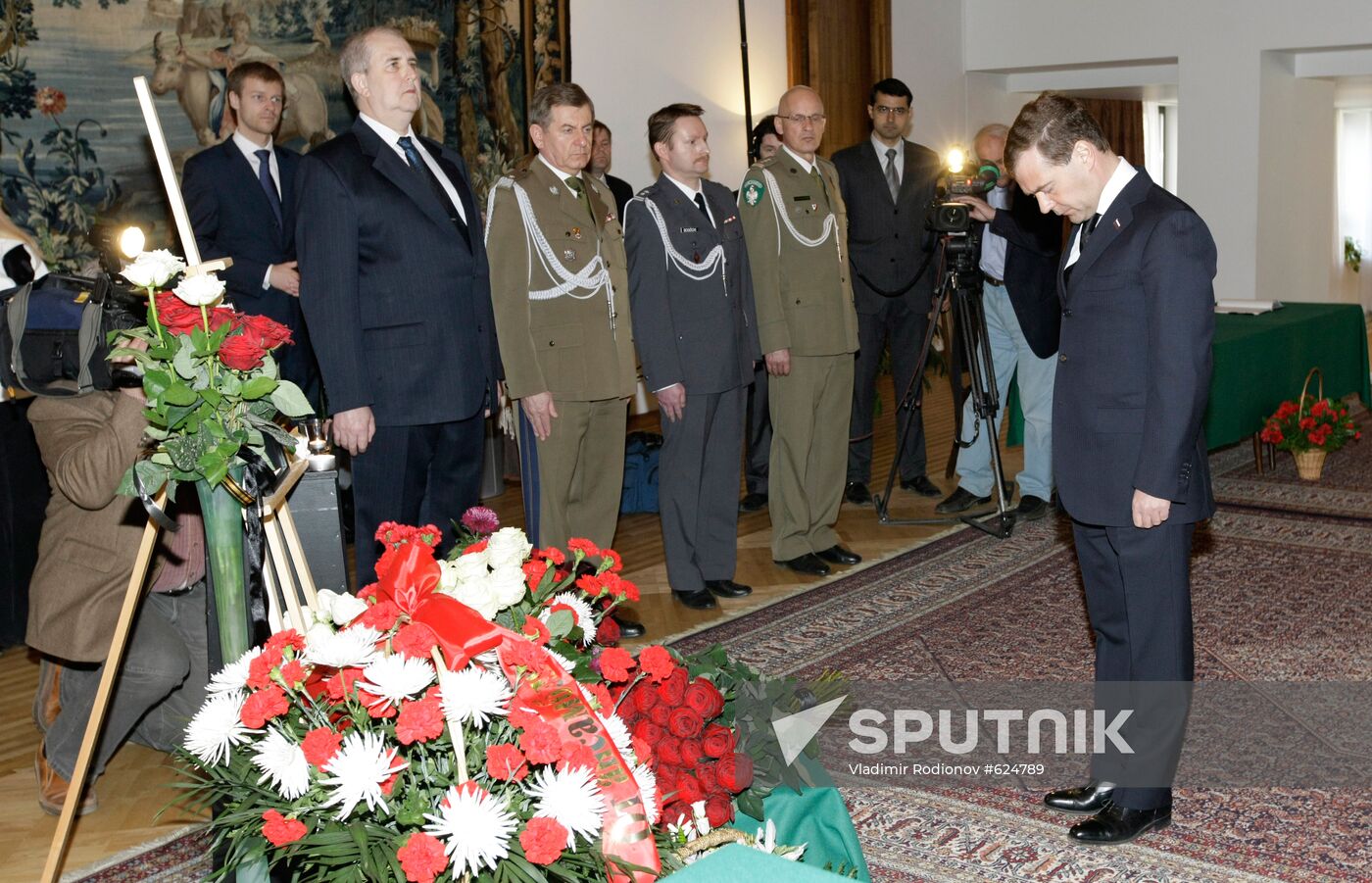 Dmitry Medvedev attends Polish Embassy