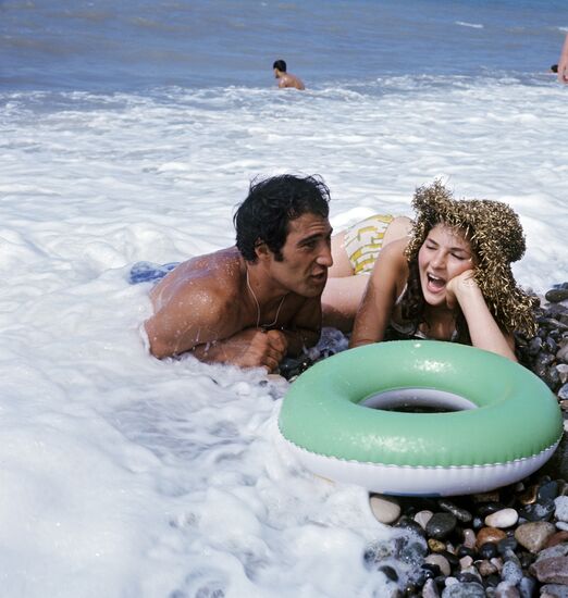 Vacationers on beach