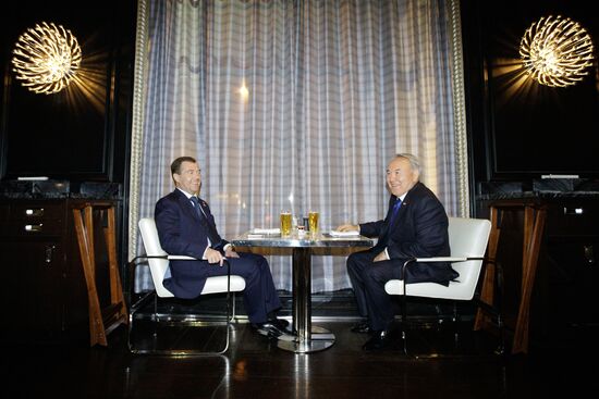 Dmitry Medvedev meets Nursultan Nazarbayev