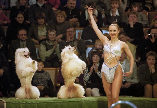 Dog trainer Yelena Petrikova