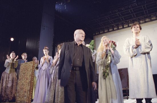 Theater director Mark Zakharov and actors of Lenkom Theater