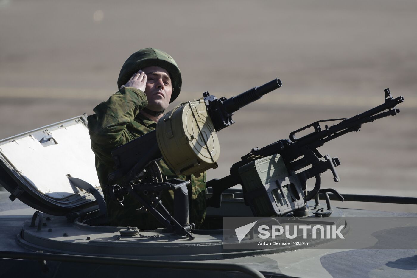 Tigr combat vehicle with arms