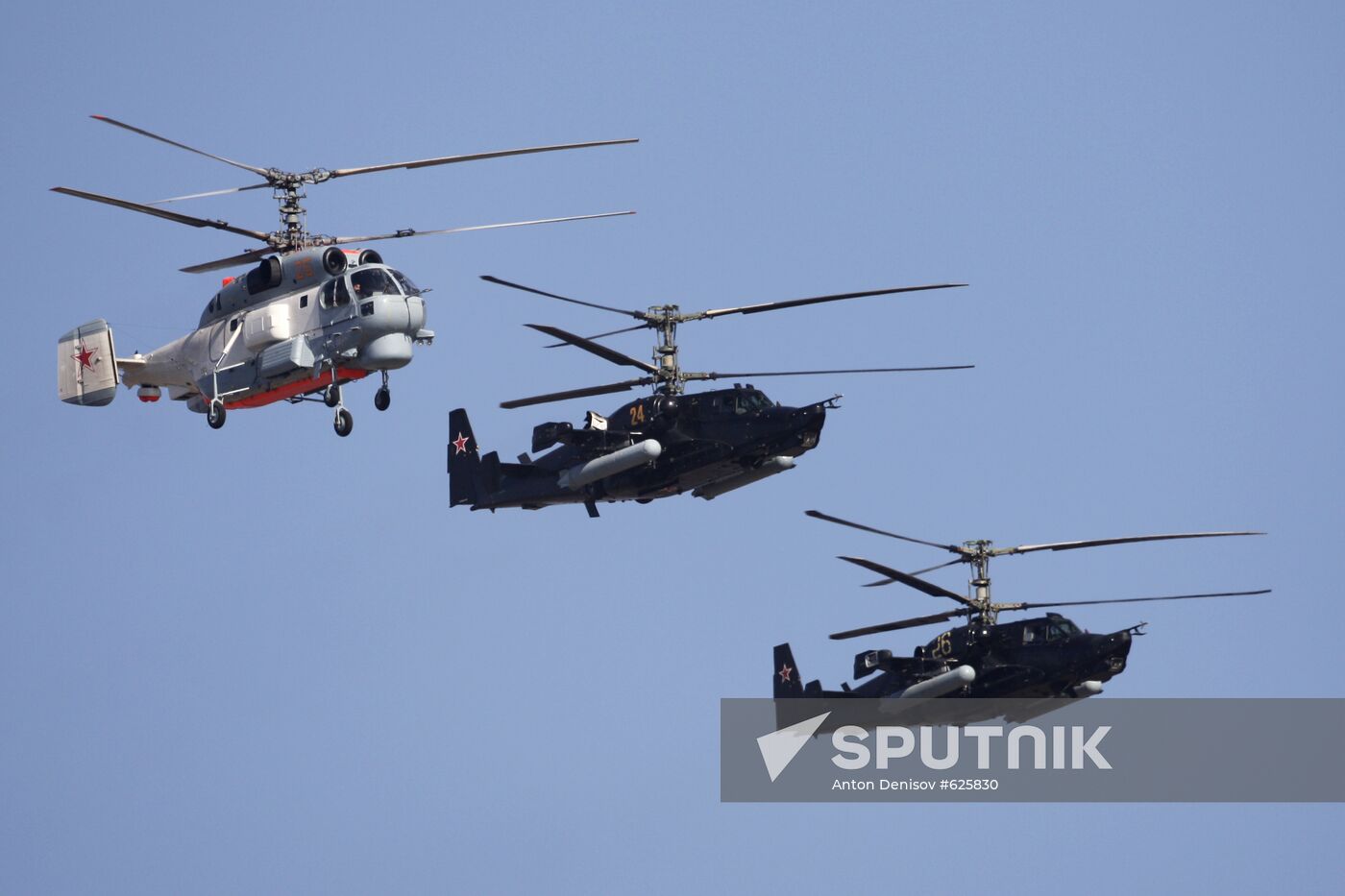 Kamov design bureau helicopters in parade air show