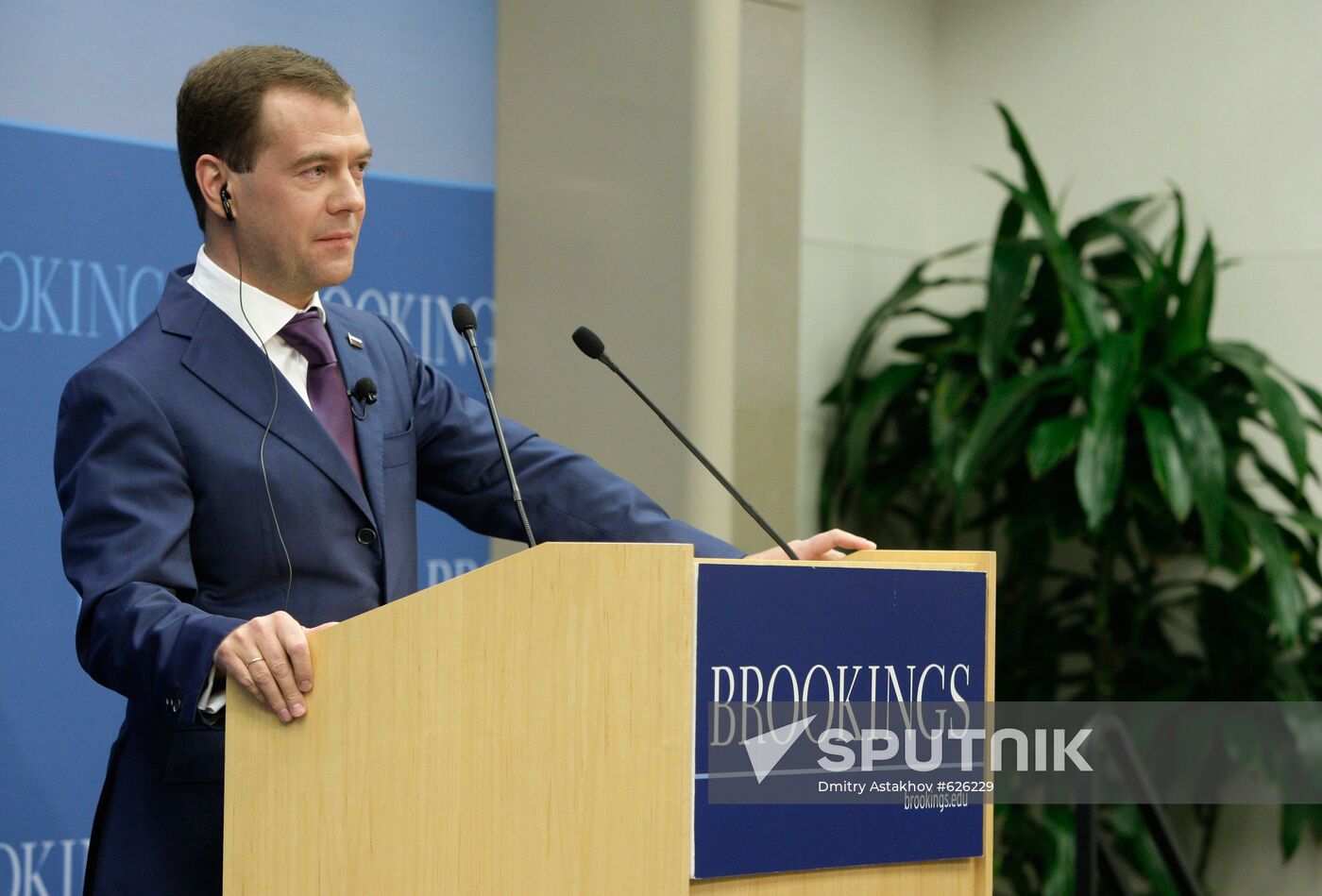 Dmitry Medvedev speaks at the Brookings Institution