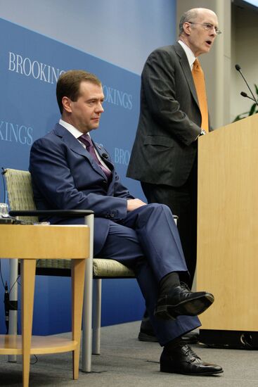 Dmitry Medvedev speaks at the Brookings Institution