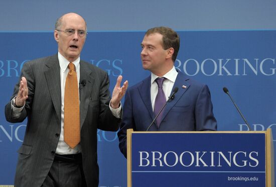 Dmitry Medvedev speaks at the Brookings Institution