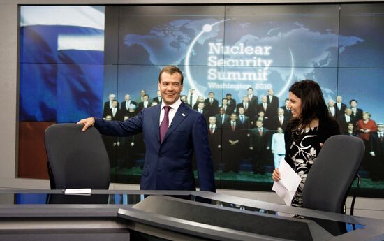 Dmitry Medvedev visits Russia Today TV Channel