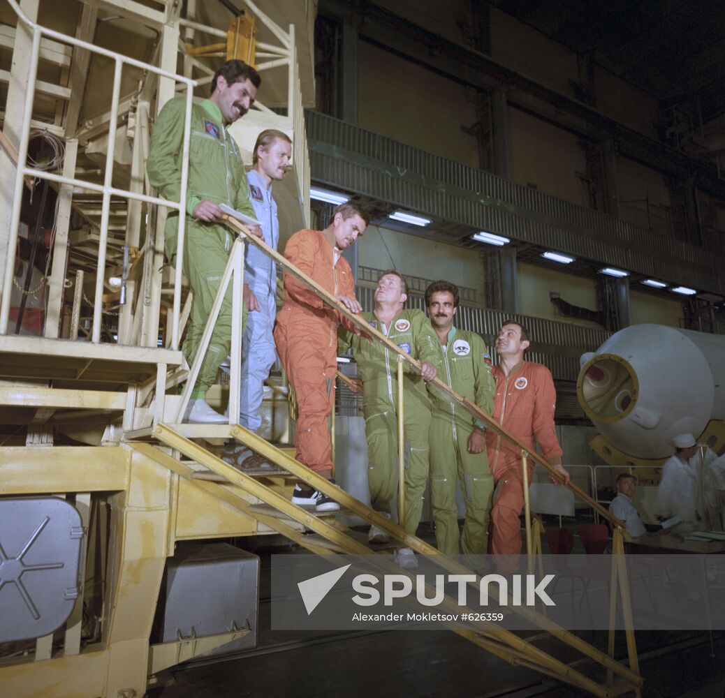 Crew members of Soviet-Afghan spaceflight