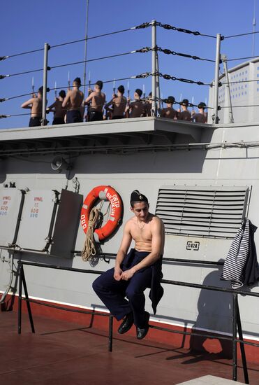 Pyotr Velikiy Battlecruiser Visits Tartus Seaport of Syria