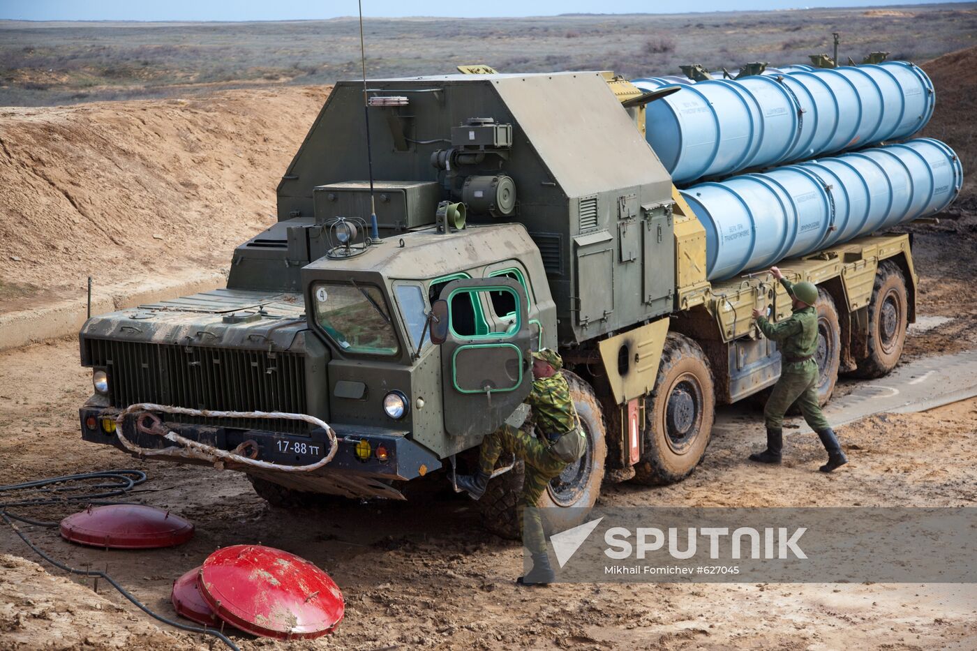 Air Defense soldiers during exercises, Ashuluk firing ground