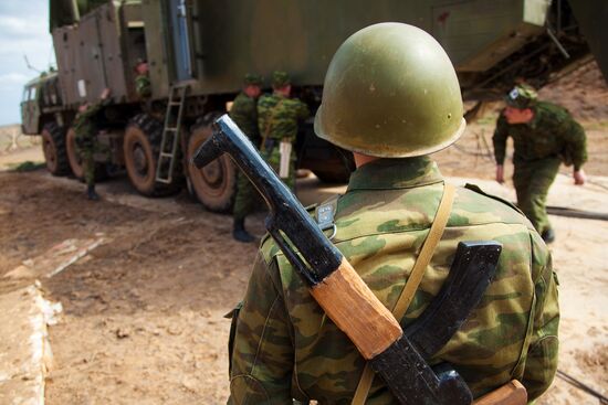 Air Defense soldiers during exercises, Ashuluk firing ground