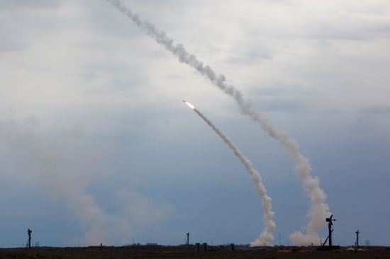 Air Defense soldiers during exercise, Ashuluk firing ground