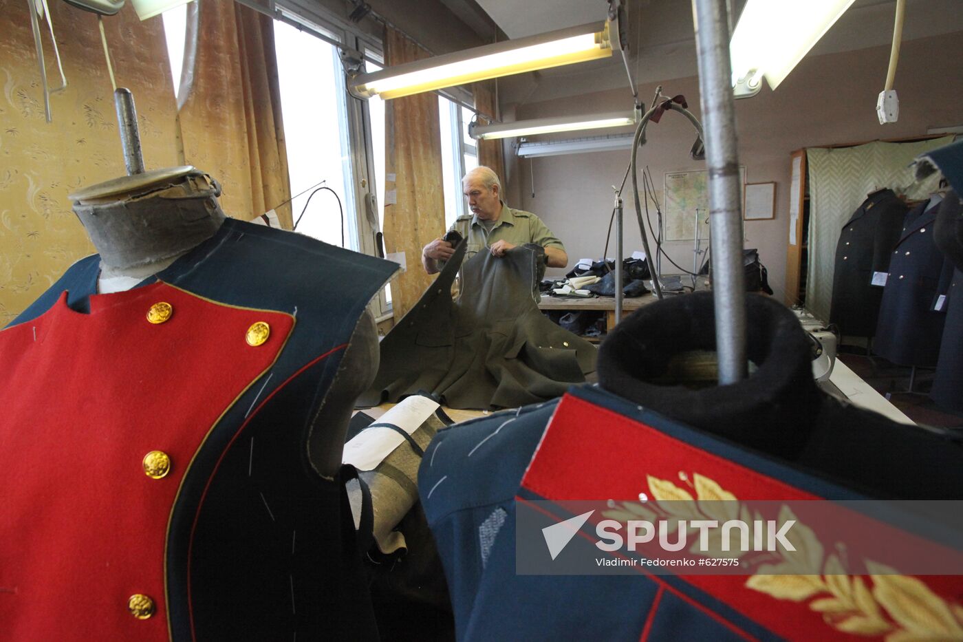 Sewing military uniforms for Victory Parade participants