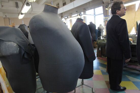 Sewing military uniforms for Victory Parade participants