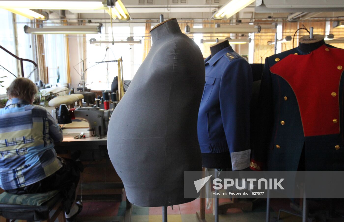 Sewing military uniforms for Victory Parade participants