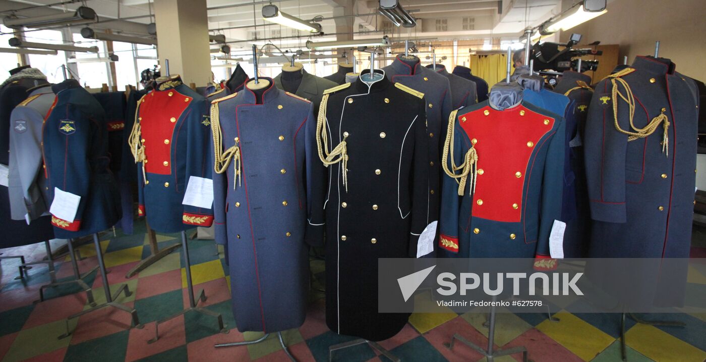 Sewing military uniforms for Victory Parade participants