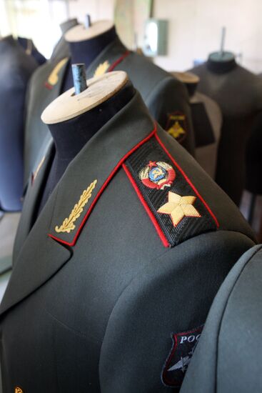 Sewing military uniforms for Victory Parade participants