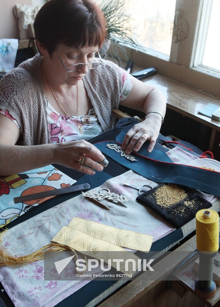 Sewing military uniforms