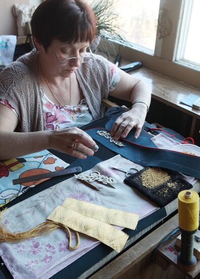 Sewing military uniforms