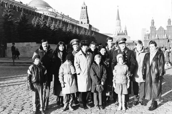 Cosmonauts With Their families On Red Square