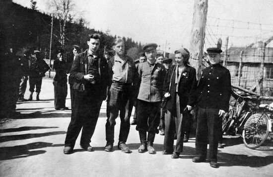 Soviet people being in fascists` captivity in Norway