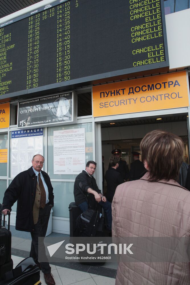 Passengers at Pulkovo airport