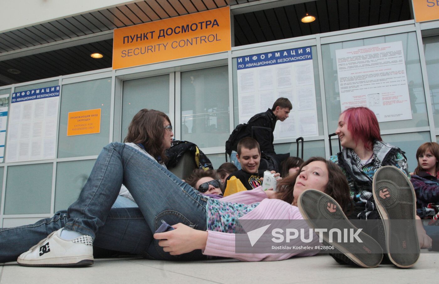 Passengers at Pulkovo airport