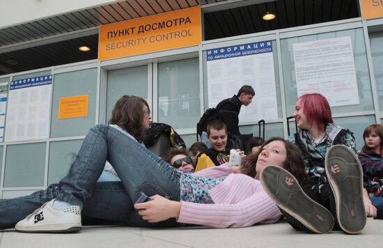 Passengers at Pulkovo airport