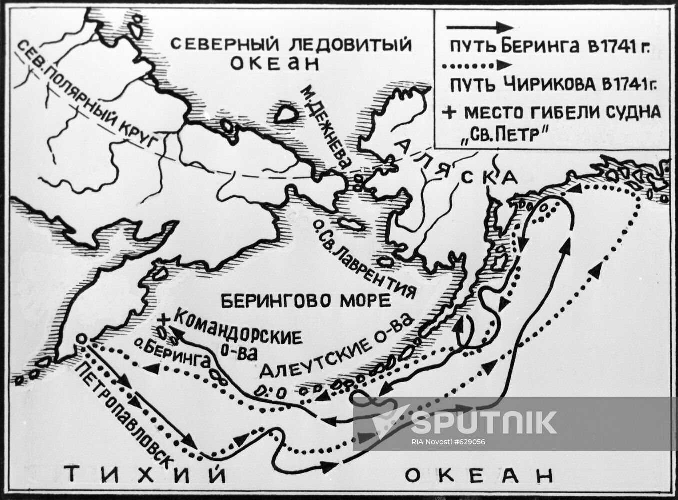 Route of 2nd Kamchatka expedition
