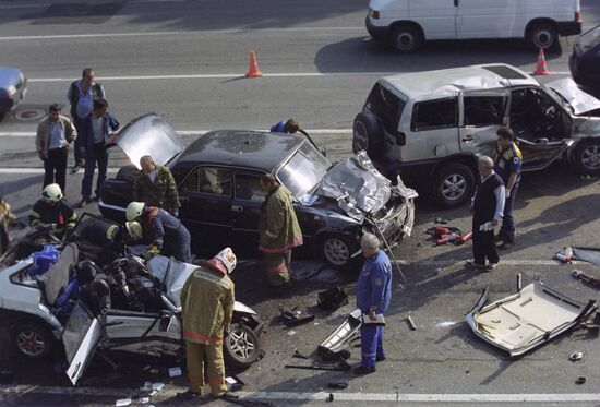 An accident on metro bridge