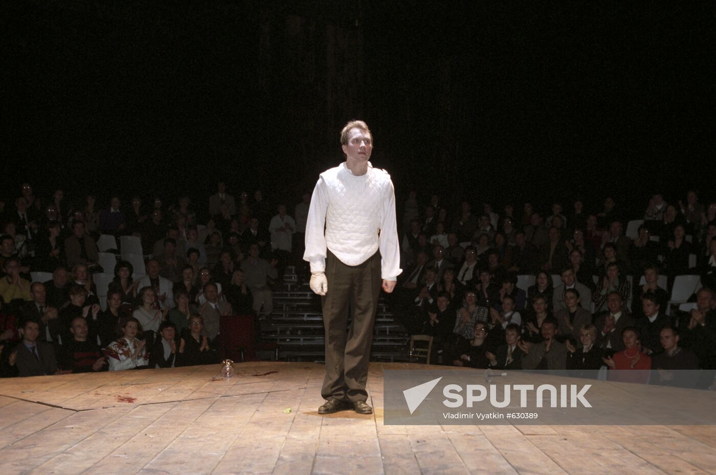 Yevgeny Mironov in scene from play Hamlet