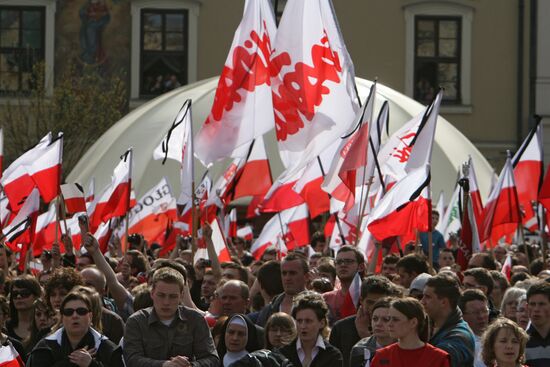 Funeral of Polish President Lech Kaczynski held in Krakow