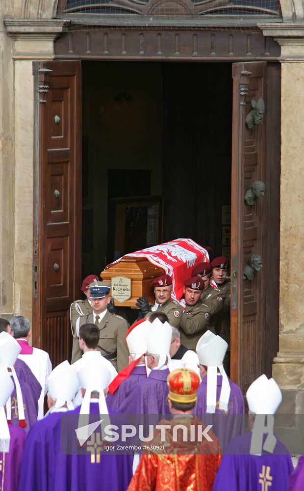 Funeral of Polish President Lech Kaczynski held in Krakow