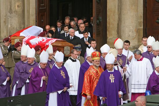 Funeral of Polish President Lech Kaczynski held in Krakow