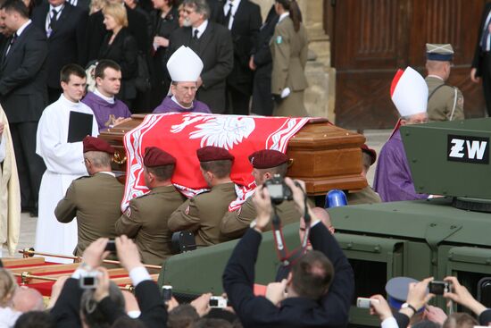 Funeral of Polish President Lech Kaczynski held in Krakow