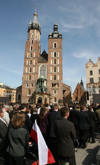 Funeral of Polish President Lech Kaczynski held in Krakow