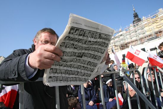 Funeral of Polish President Lech Kaczynski held in Krakow
