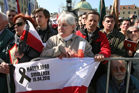 Funeral of Polish President Lech Kaczynski held in Krakow