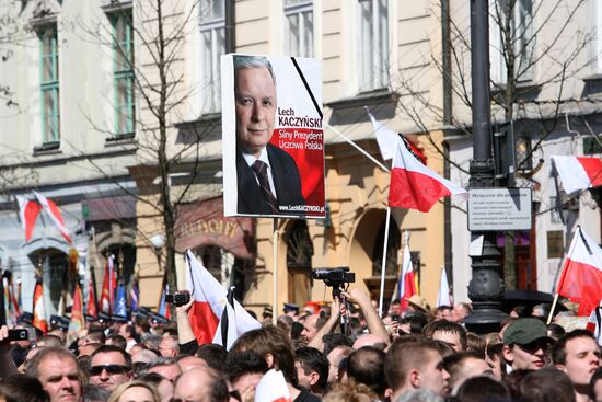 Funeral of Polish President Lech Kaczynski held in Krakow