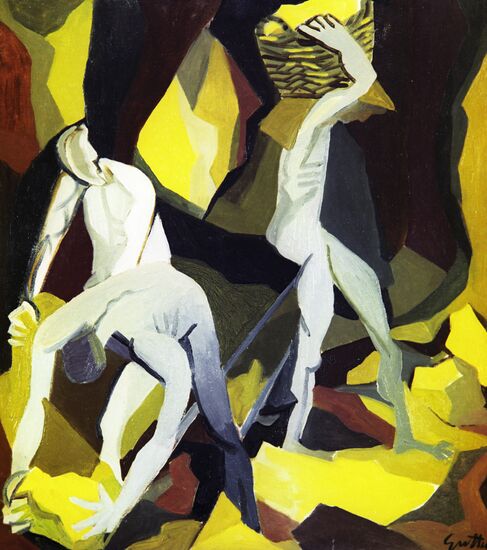 "Workers of Sulfuric Mines" painting