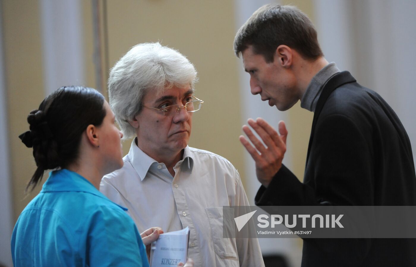 Pianist Mikhail Voskresensky's rehearsal