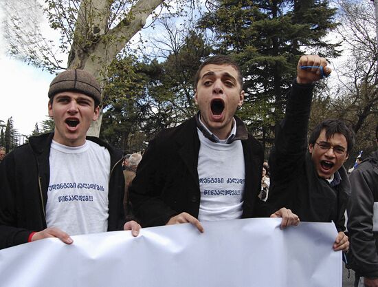 Georgian opposition movements hold joint protests